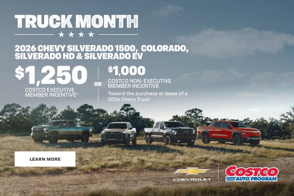 Chevy Silverado 1500, Colorado, Silverado HD y Silverado EV 2026. 1250 $ MIEMBRO EJECUTIVO DE COSTCO...